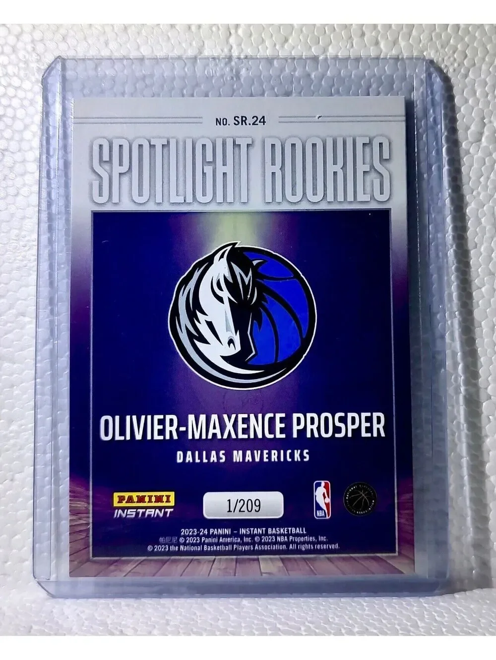 Oliver-Maxence Propser 2023-24 Panini #24 NBA Spotlight Rookies Card 1/209